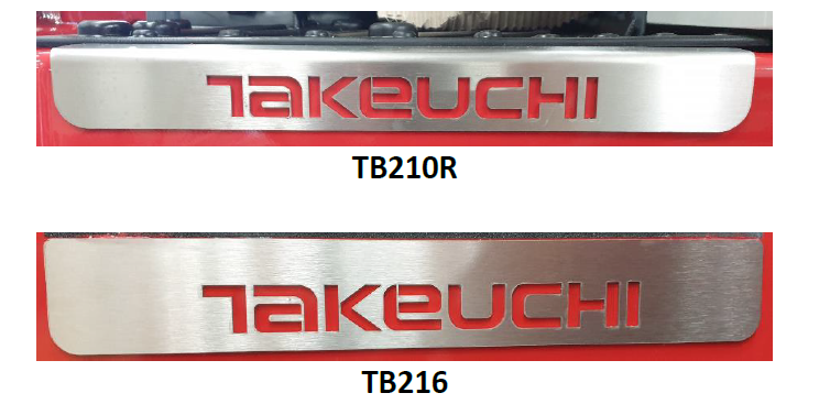 RVS plaat met Takeuchi logo